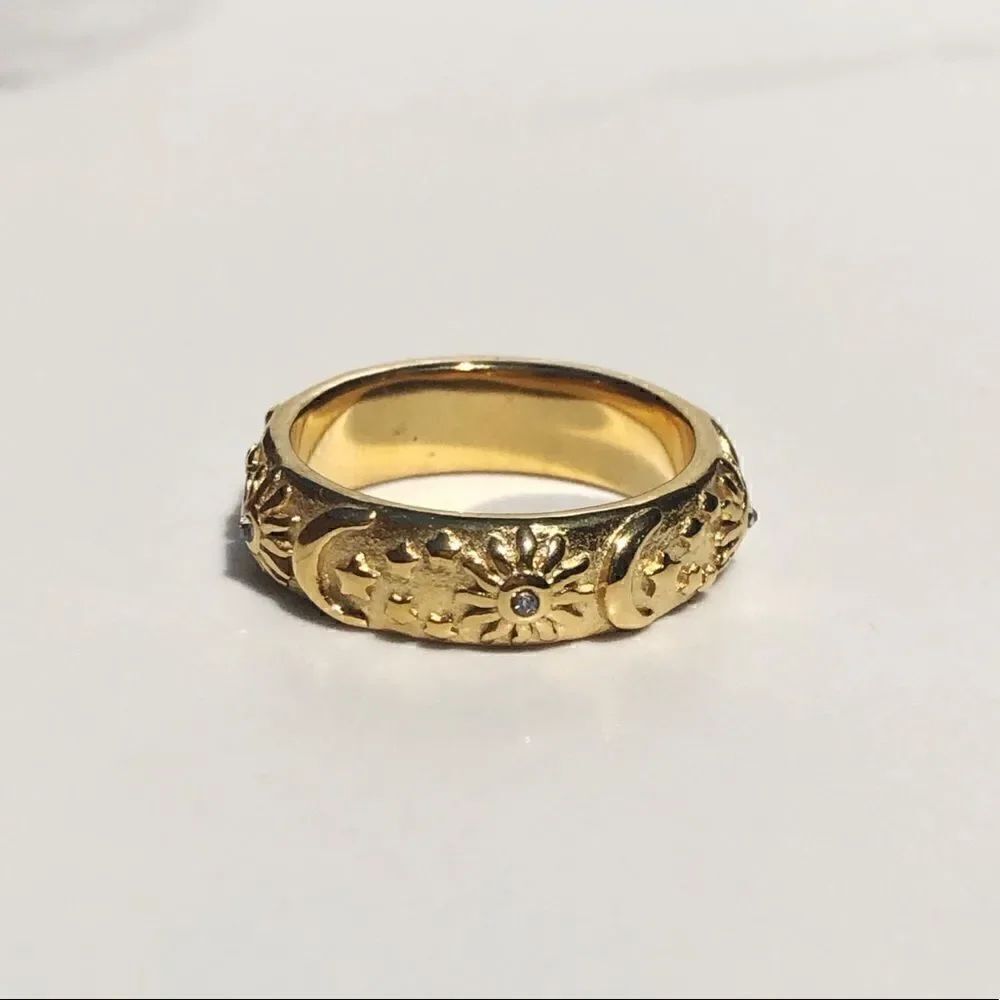 New! “Shaela” Sun & Moon Gold Ring